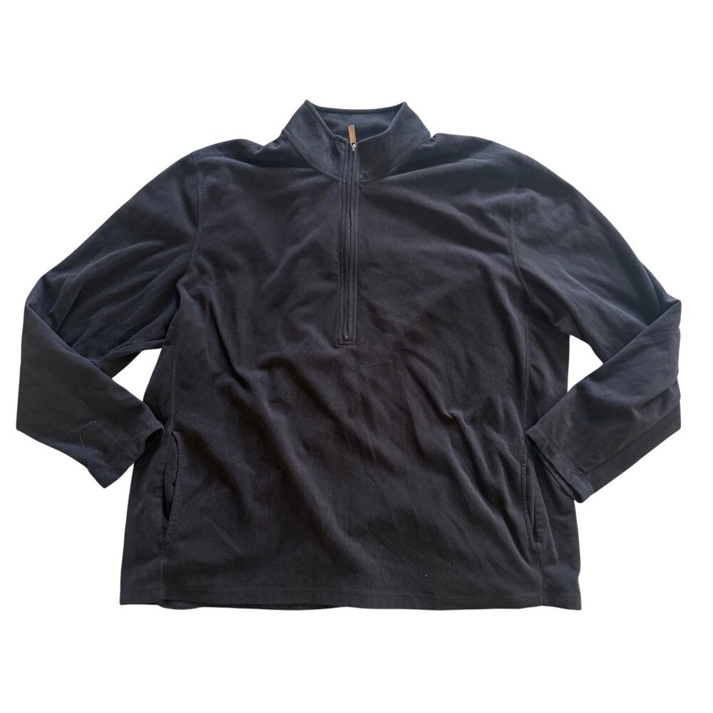 Eddie Bauer 3XL Black Half-Zip Pullover Long Sleeve Fleece 100% Polyester Mens